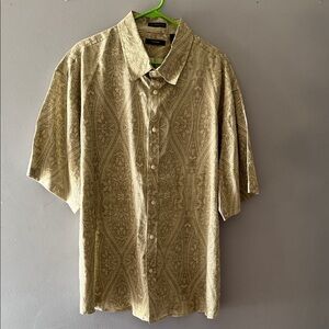 CEZANI MEN Tan Paisley Button-Down Shirt XXL